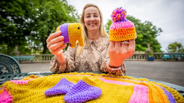 Knitting needles at the ready after Baby Hats Appeal hiatus