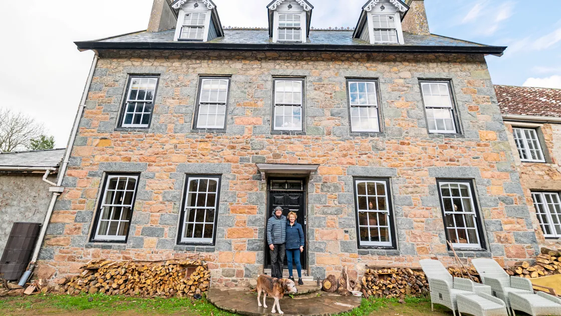 The couple arrived in Guernsey with their dog Rita, one duck and a few chickens of their own