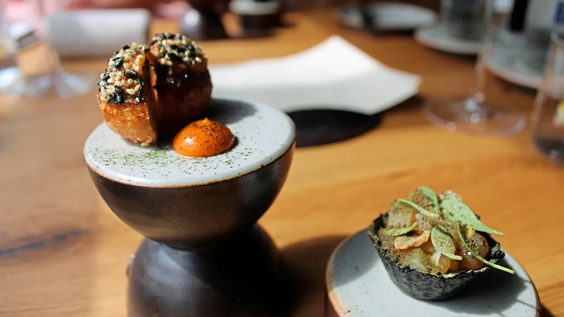 ‘Steamed Bun - Lobster' and 'Seaweed - Crab - Hazelnut’