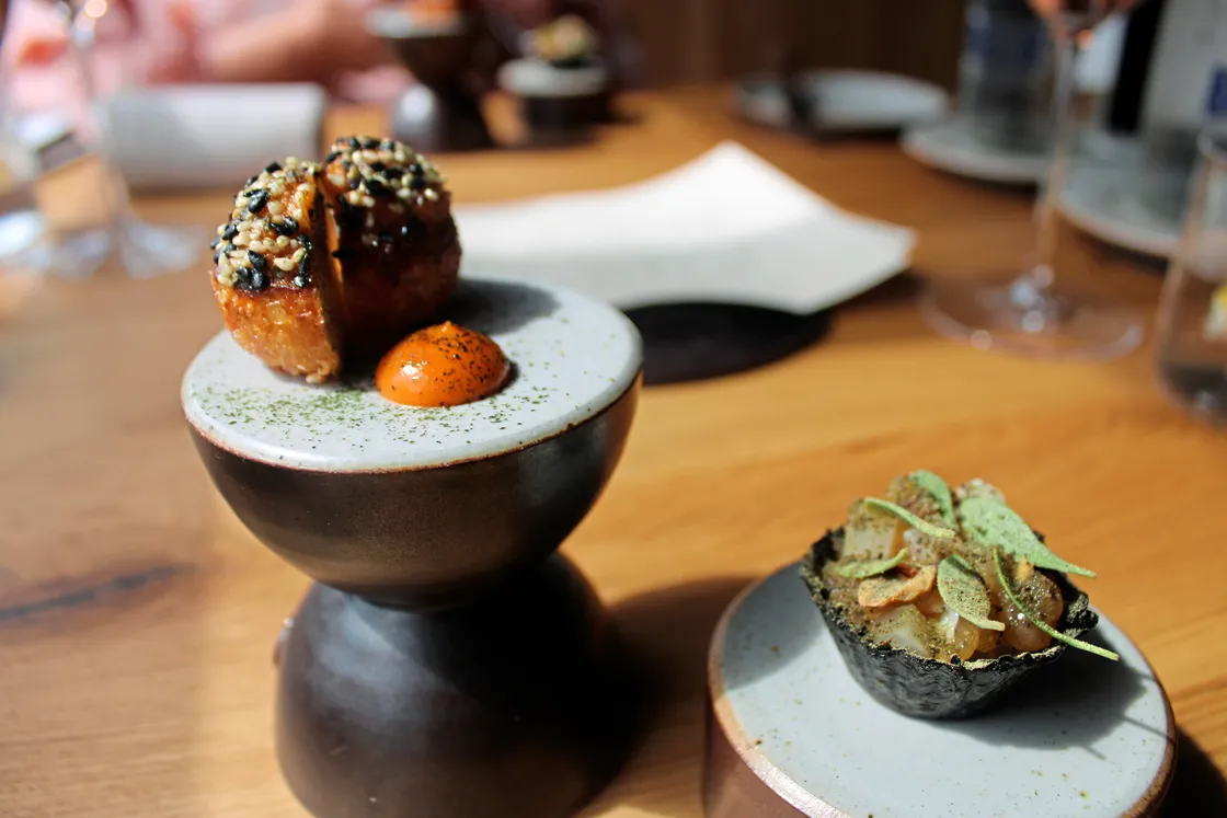 ‘Steamed Bun - Lobster' and 'Seaweed - Crab - Hazelnut’