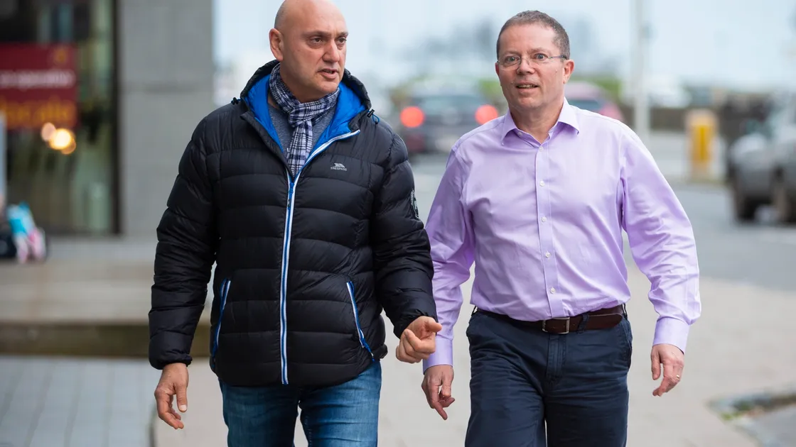Tim Osborne, left, and Andy Wilson are both winning their battle with chronic lymphoctic leukaemia as they were able to be prescribed a drug which is not available in the island.  (Picture by Peter Frankland, 26883298)
