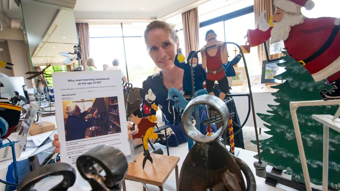 Helen Barker at the metal working stand. (Picture by Peter Frankland, 29614760)
