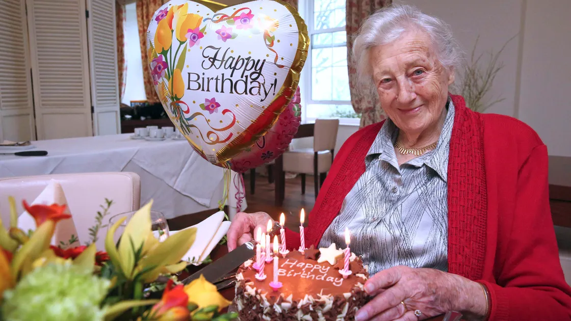 Ruth Berry pictured celebrating her 100th birthday. (Picture by Steve Sarre, 24417899)