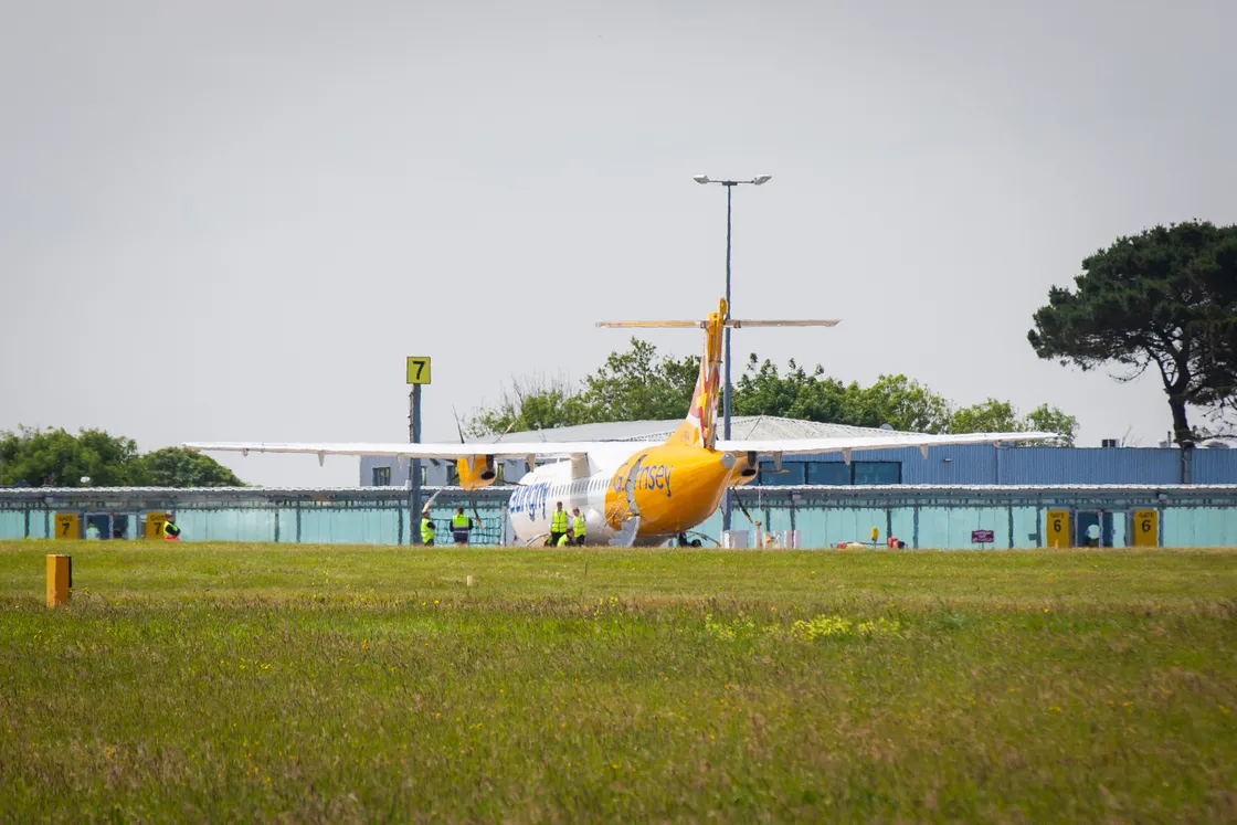 Aurigny’s G-ORAI has arrived back in Guernsey after being in France since February. (Picture by Sophie Rabey, 33384957)