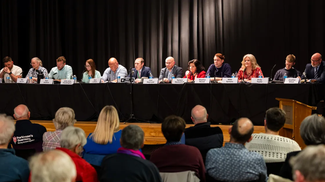 The Guernsey Press by-election hustings at Les Beaucamps High School with the 11 candidates. 	 (Picture by Sophie Rabey, 34723268)