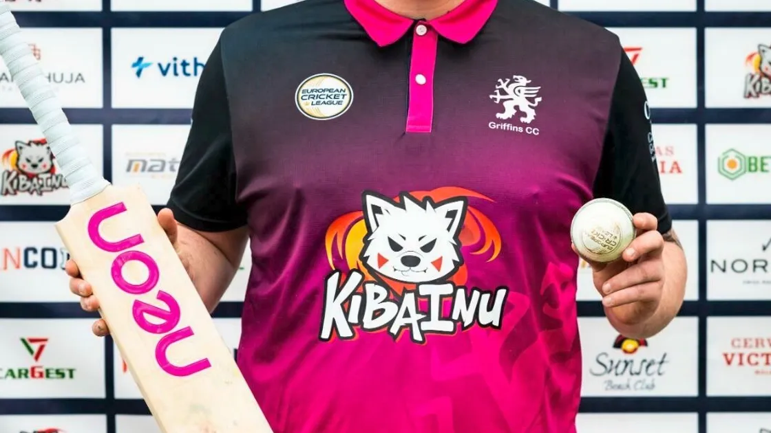 Luke Le Tissier was man of the match for Griffins in their match against Brigade at the European Cricket League Group B tournament at Cartama Oval in Spain. (Picture from @EuropeanCricket, 30498115)