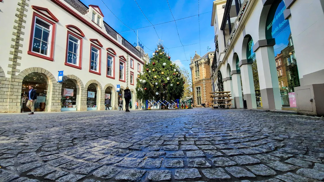 The Christmas tree in Market Square has now been installed and decorated. (Picture by Peter Frankland, 28909354)