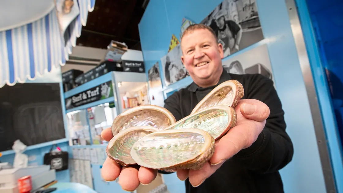 Jason Hamon from Surf n Turf on Castle Pier said he is getting offered more ormers than he can sell. (Picture by Sophie Rabey, 32972240)