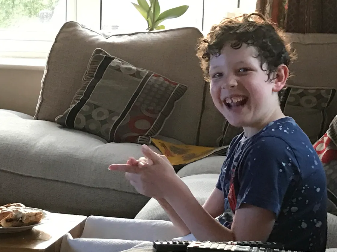 Edward Pickford, 8 clapping for carers. Picture supplied. 16-04-20 (28042915)