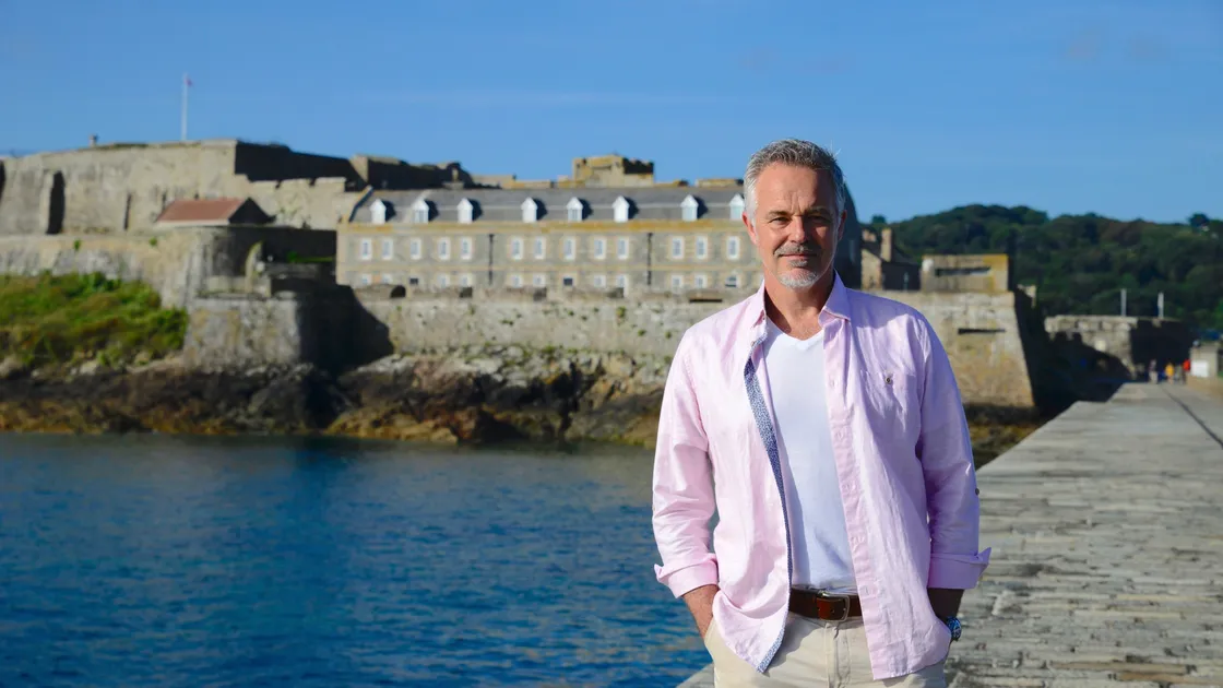 Australian actor Cameron Daddo at Castle Breakwater while shooting for Who Do You Think You Are? (Picture: Warner Bros/International Television Production Australia Pty Ltd)
