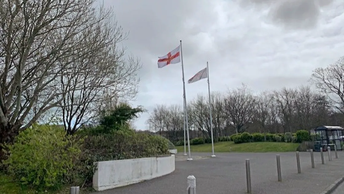 Spike Jinks' flag flying at Footes Lane on Saturday. Image by Chris Jinks.  (29389041)