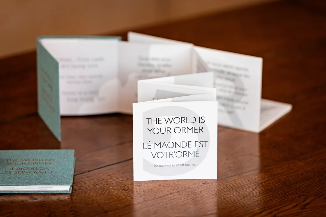 The World Is Your Ormer is a small but perfectly-formed handmade limited edition book which features a local saying on each page