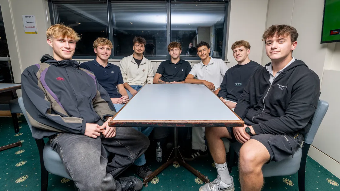 The ‘Drezzers’, left to right: Theo Jones, Jayden Callanan, Alex Cerciello Rega, Jason Gaspar, Kai Langford, Jaiden Cordingley and Evan Simon.