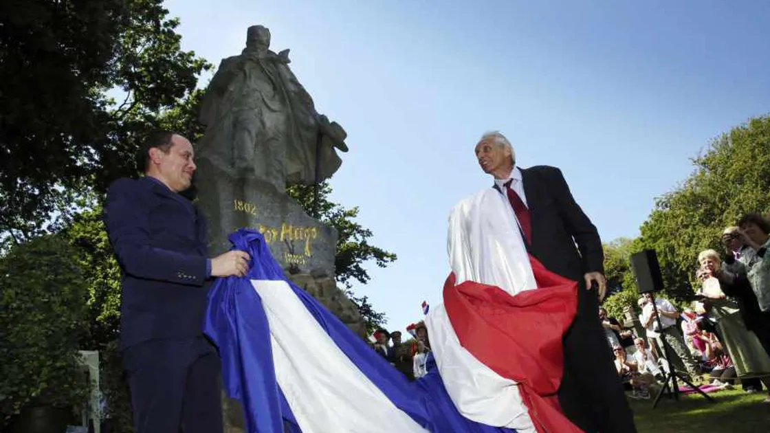 Hugo relative unveils 'rejuvenated' statue