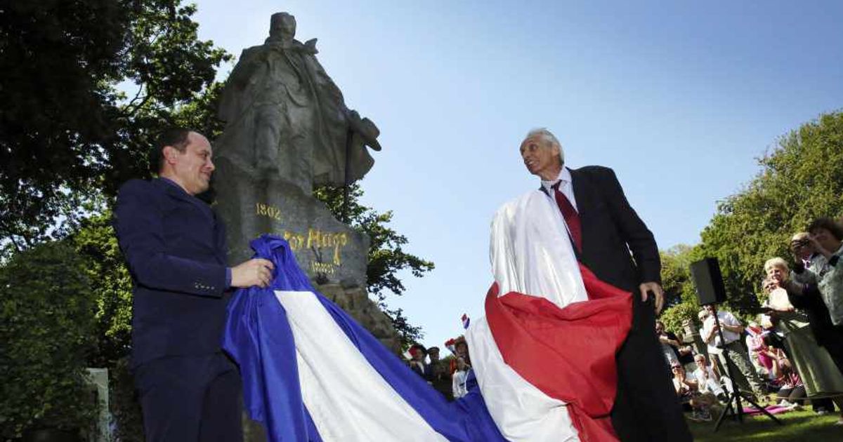 Hugo relative unveils 'rejuvenated' statue