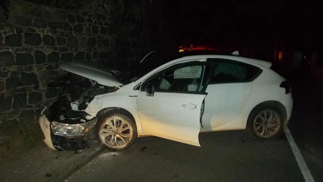 Alarna Rosamund’s damaged vehicle in Queen's Road after the 24-year-old hit two walls while over the drink-drive limit. 
