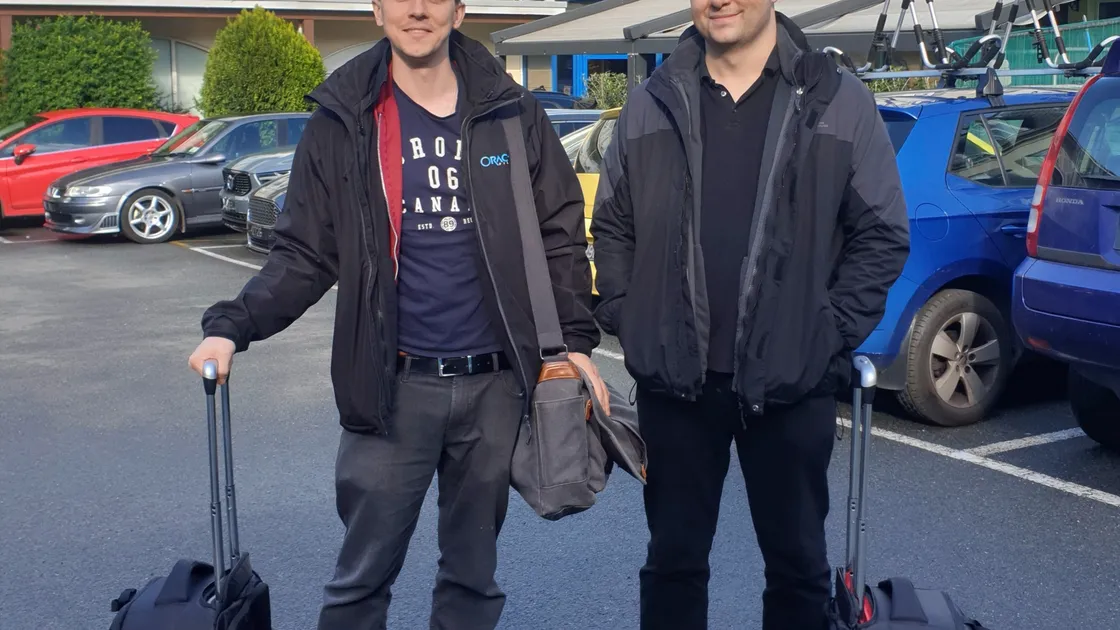 Liam Turner, left, and Philip Wiseman, right, from Oracle Films came to visit Guernsey to record CIIHA’s ‘Covid Conversations Part III: Awakened Guernsey’. (30466919)