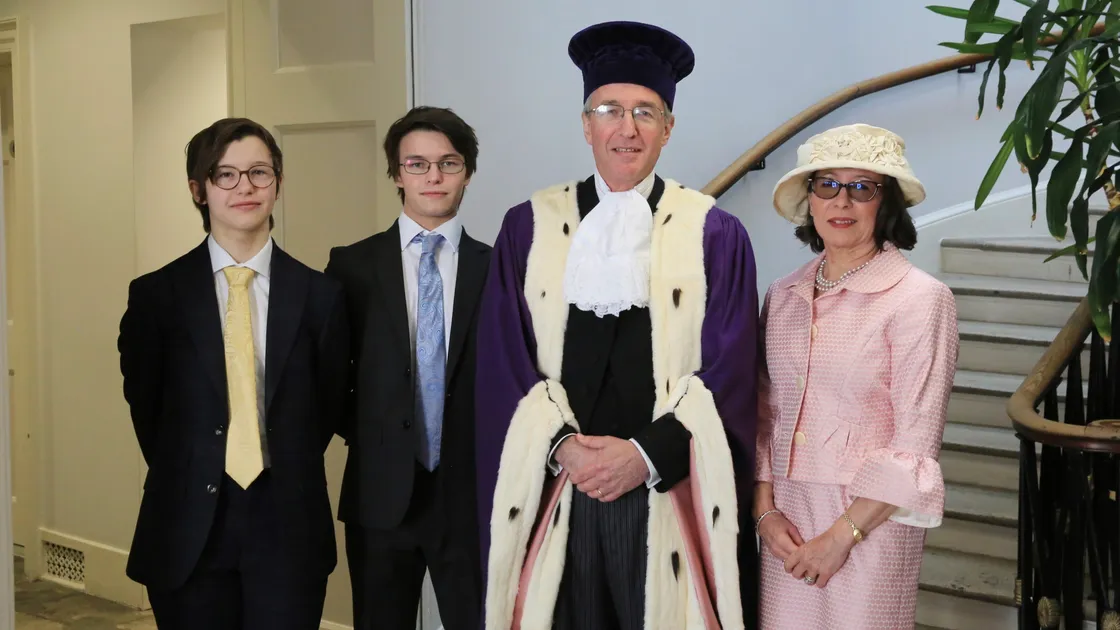 Richard McMahon has been sworn in as Bailiff. He is pictured with his family, left to right, Oisin, 16, Hamish, 20, and wife Sue-Yin. (Picture by Adrian Miller, 28252623)