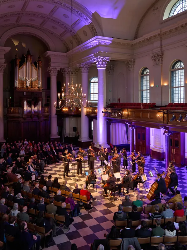The Sinfonia Smith Square performing at Smith Square Hall in London.