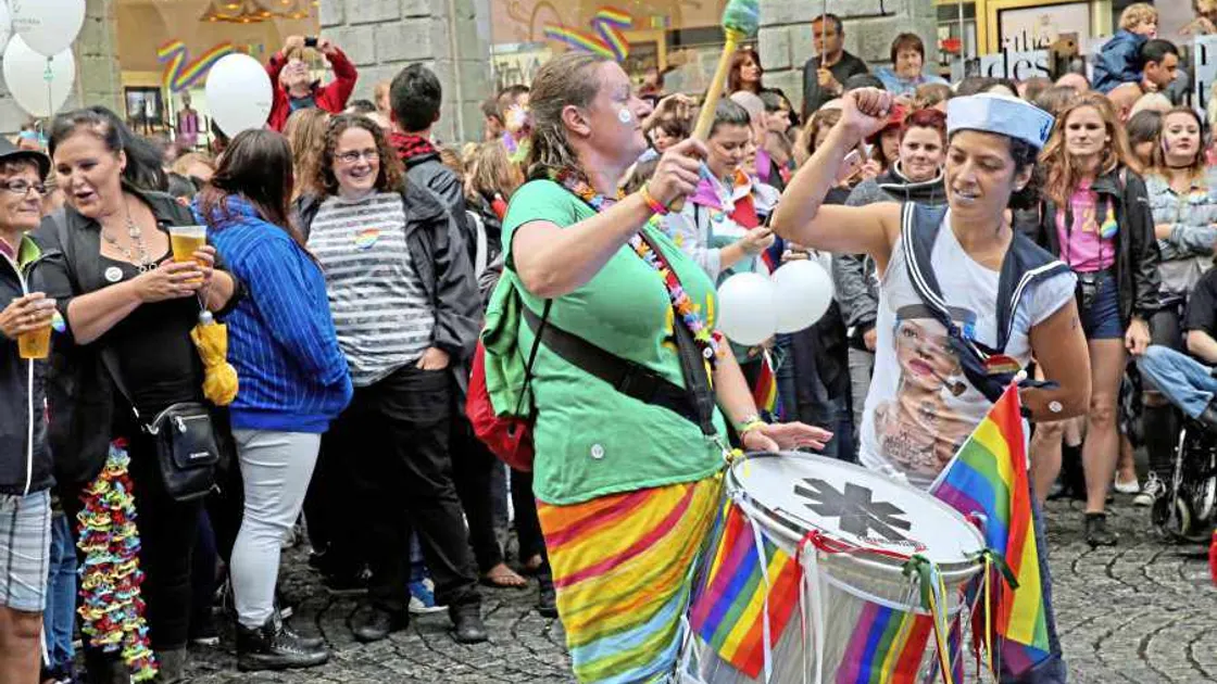 Thousands on parade for island's first Pride march
