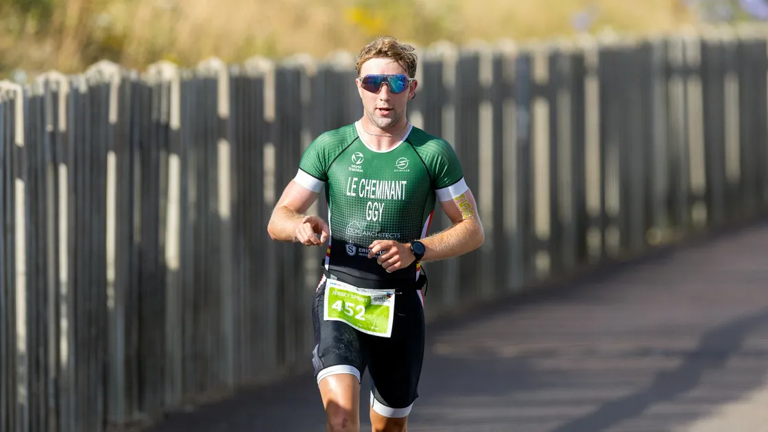Jersey Sprint race winner Thierry Le Cheminant.