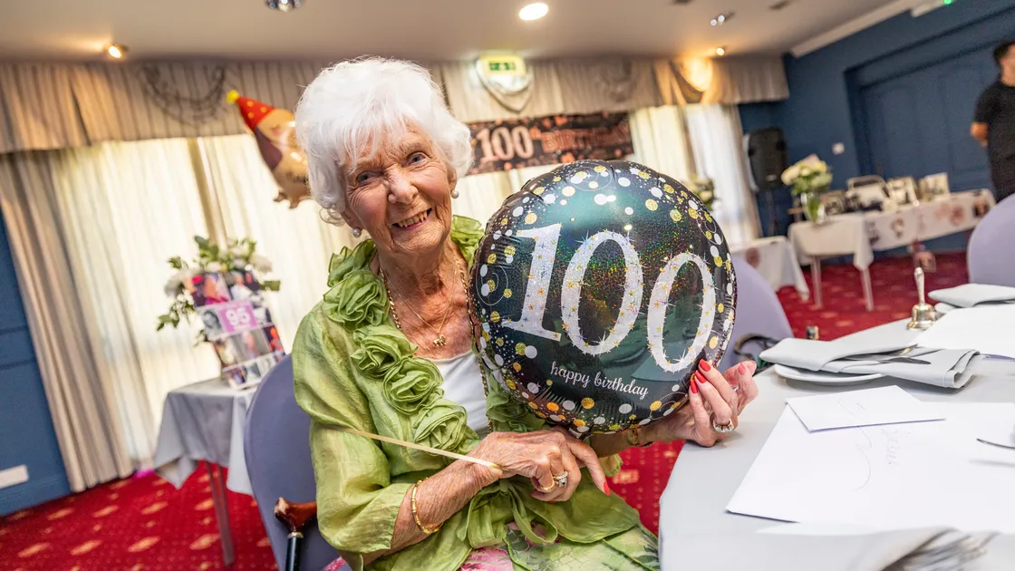 Barbara Halbert enjoyed a birthday party at Villette Hotel with her friends and family.