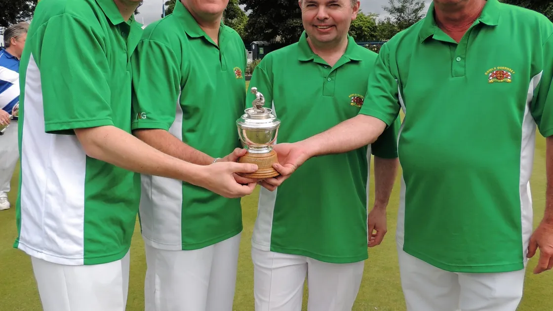 One of Guernsey’s British Isles titles came in the men’s fours in Dublin in 2013 when, left to right, Garry Collins, Matt Le Ber, Gary Pitschou and Len Le Ber combined to great effect. (30962939)