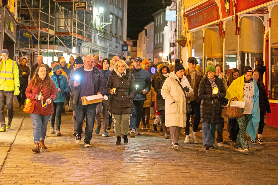 The march went from the Town Church through the centre of St Peter Port to the Liberation Monument. (30547471)