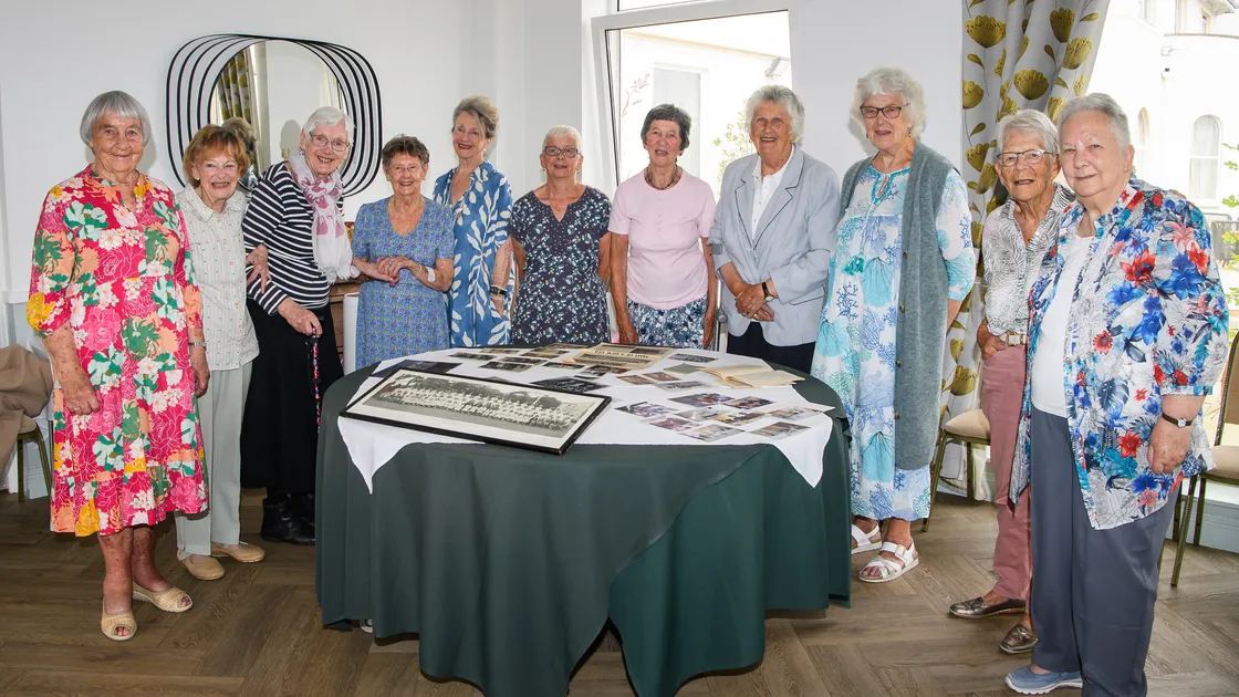 A reunion at Les Cotils of women who were students at Blanchelande College between 1946 and 1958.