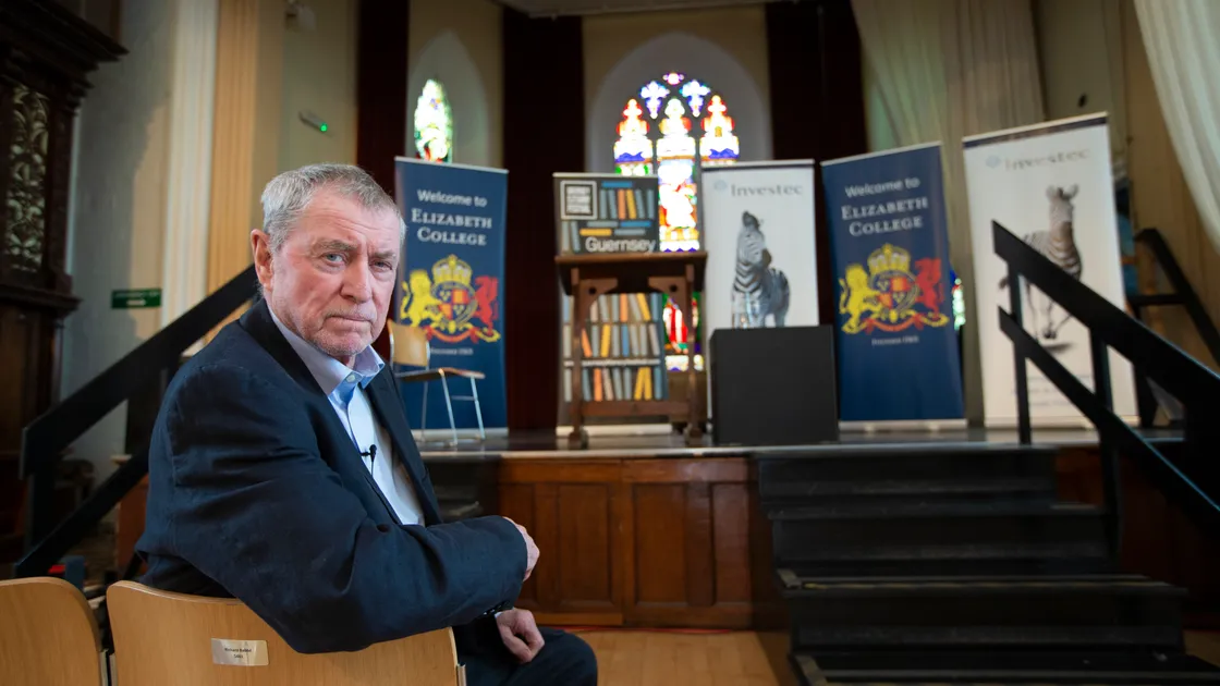 John Nettles visited Elizabeth College to talk to history and English students from various schools as part of the 2021 Guernsey Literary Festival. (Picture by Peter Frankland, 31176983)