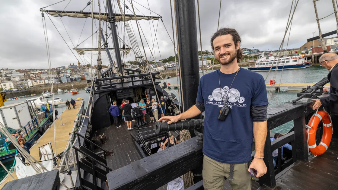 Javier Ortiz is one of the volunteer crew on board the Spanish ship Nao Victoria which is in St Peter Port and can be visited by members of the public.