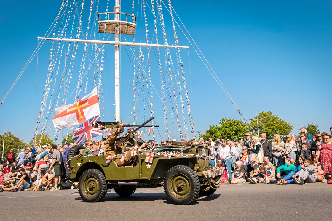 Huge crowds turned out for a bumper cavalcade.