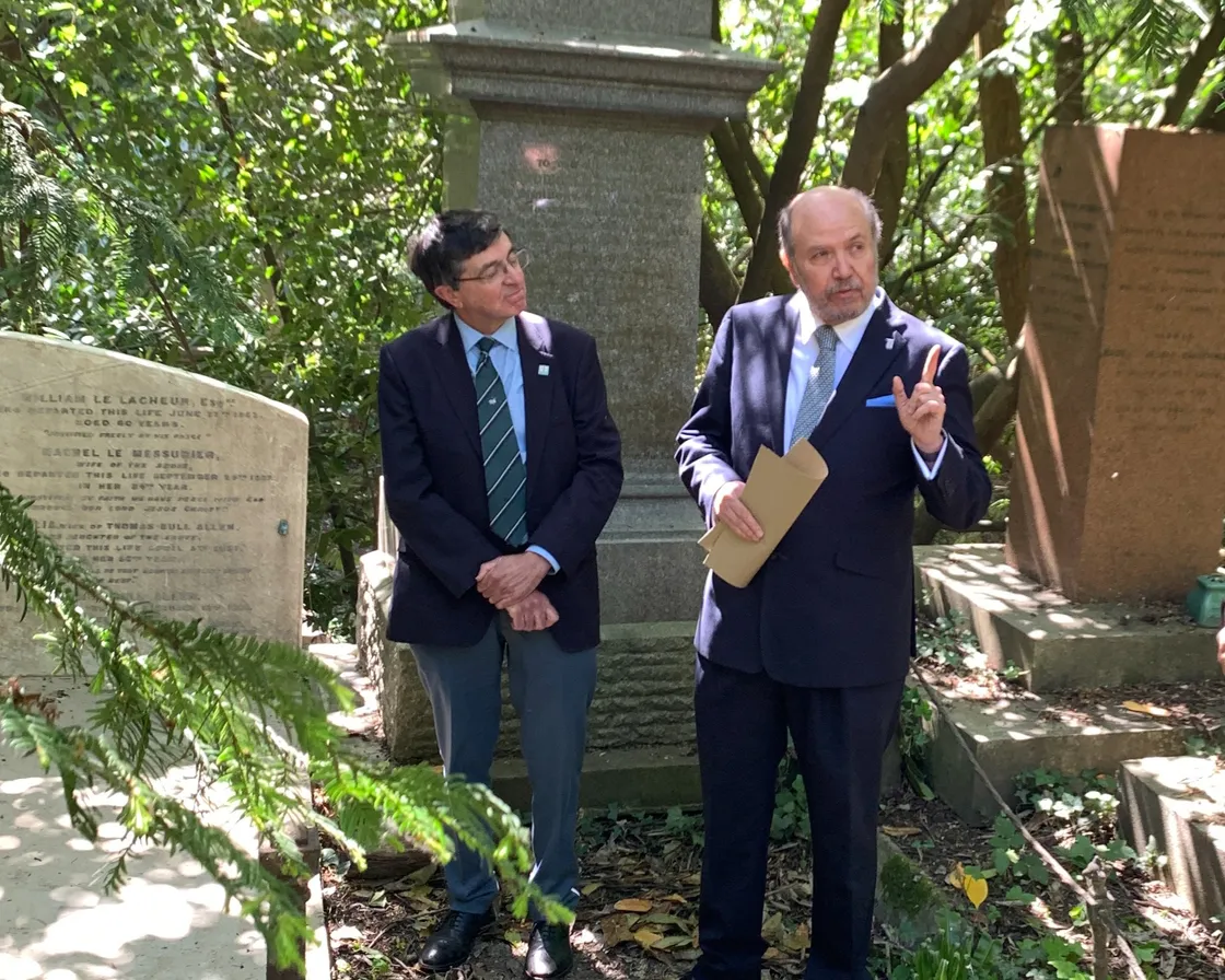 Mr Fabrega (right) told his audience – including Keith Le Page (left) – that the ceremony was very personal to him
