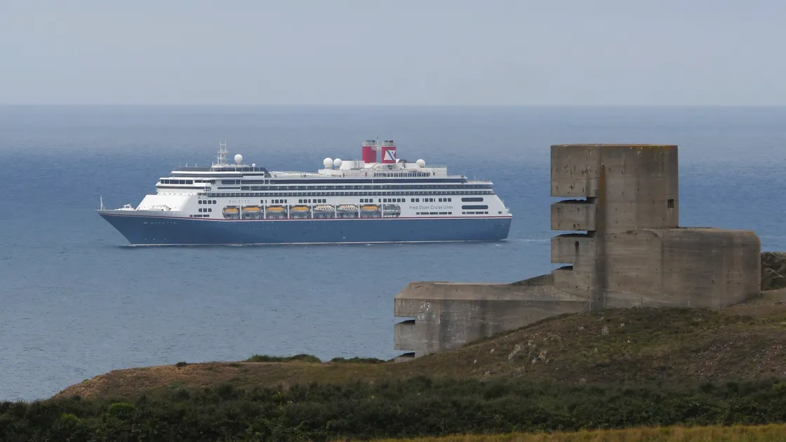 The Fred Olsen ship Bolette cruising past Guernsey last week on its maiden voyage. (Picture by Nigel Le Page)