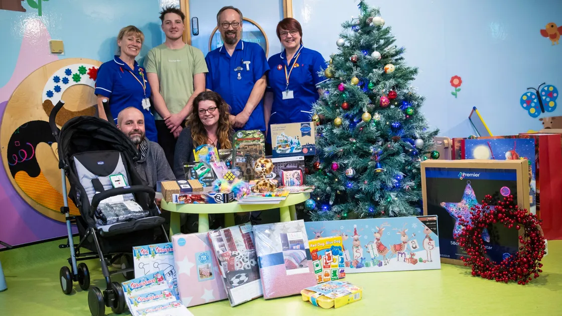 The Helping Jonah – Helping Others charity has presented gifts to Frossard Ward at the PEH. Left to right, front, are Geoff and Sonia Gillingham, back, left to right, senior staff nurse Allie Winterton, Jonah Gillingham and staff nurses Jonathan Spencer and Carolyn Morley. (Picture by Cassidy Jones, 28948935)