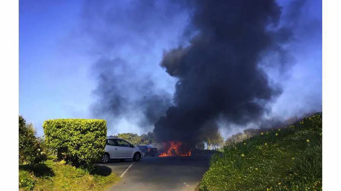 Family thought to be in car when it caught fire