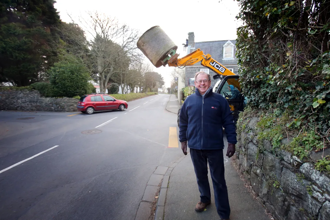 On parish duty. Martin Ozanne at the Longfrie crossroads before the filter was put in to improve road safety.  (31627731)