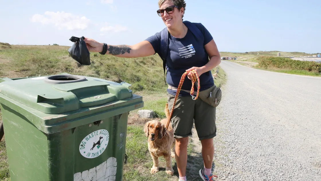 Professional dog walker Samantha Barry at L’Ancresse.(Picture by Adrian Miller, 22408628)
