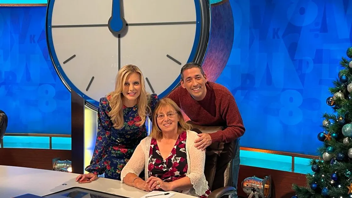 Caroline McManus on Channel 4 game show Countdown with hosts Rachel Riley and Colin Murray. (32625726)