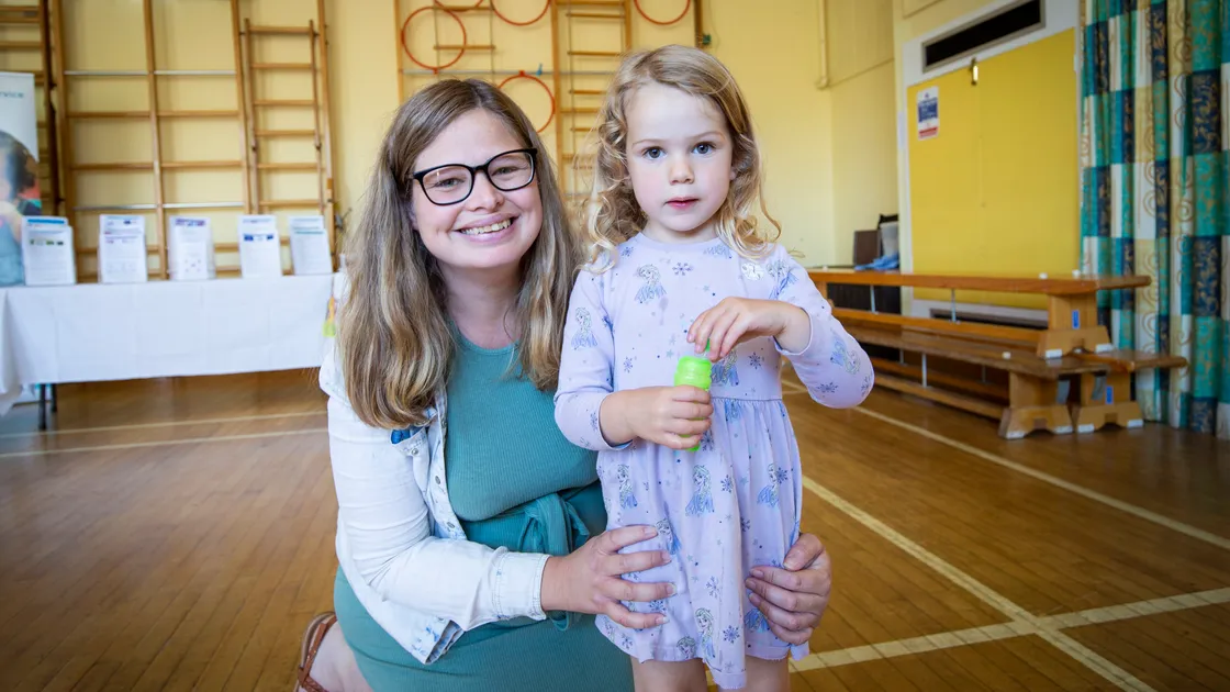 Rosie Guilbert attended the Positive Parenting Post- Pandemic event with daughter Hallie, 3, whose first birthday was on the day Guernsey went into lockdown for the first
time.  (31018866)