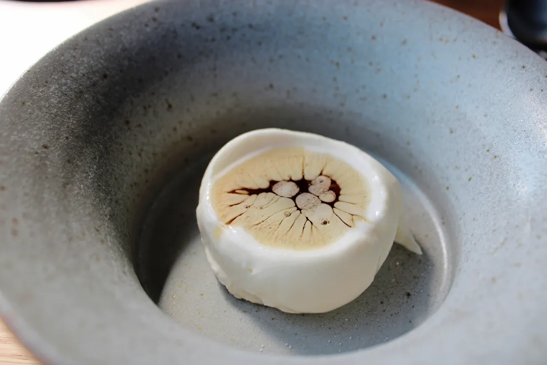 My - and Tom Kerridge's - favourite. Yoghurt sorbet with warm pinecone syrup, served as you would an affogato