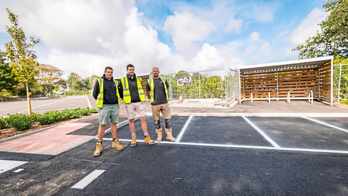 Left to right, Briarwood project manager Ian Carre, construction director Andy Stuart and ground works manager Sam Ellis
