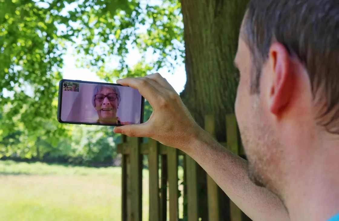 At the end of his last run, Richard Trestain video called his mum, Jan, in Guernsey.