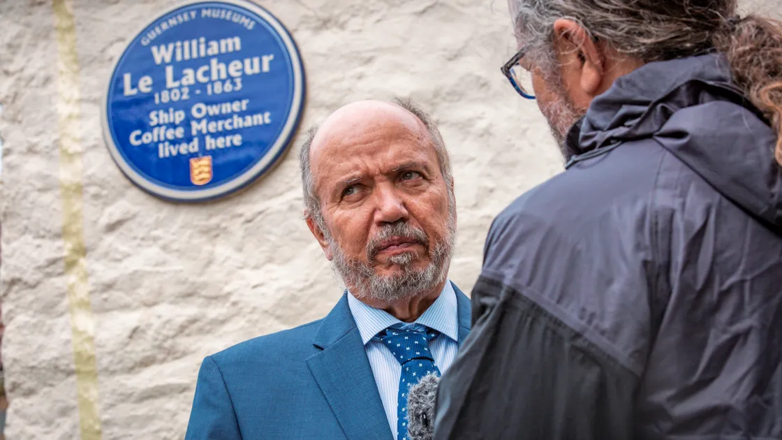 The Costa Rican ambassador to the UK, Rafael Ortiz Fabrega, suggested Le Lacheur’s story to the film producers. He is pictured here on the occasion of the unveiling in 2022 of a blue plaque at L’Epinel, Forest, which was the Le Lacheur family home
