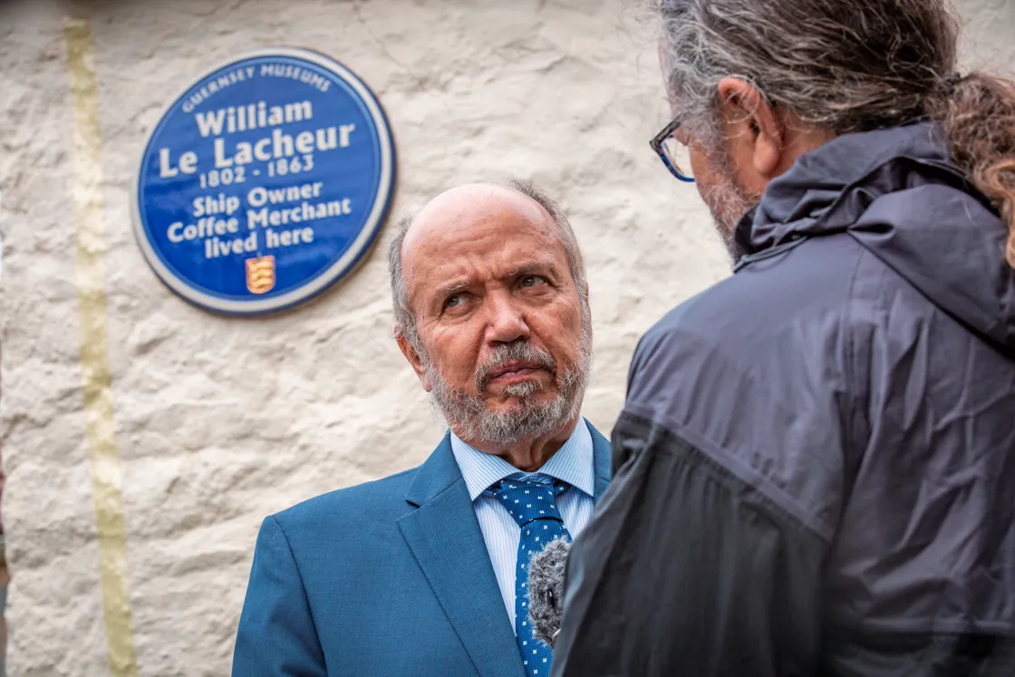 The Costa Rican ambassador to the UK, Rafael Ortiz Fabrega, suggested Le Lacheur’s story to the film producers. He is pictured here on the occasion of the unveiling in 2022 of a blue plaque at L’Epinel, Forest, which was the Le Lacheur family home