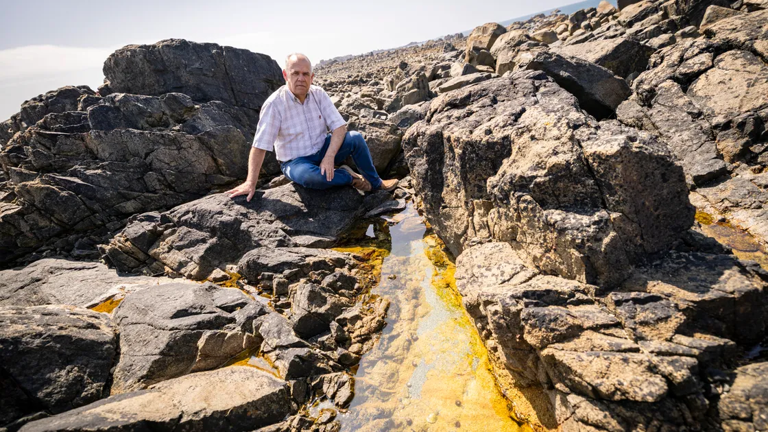 Deputy Marc Laine is concerned about the amount of lead pellets and levels of contamination in the rockpools behind the shooting range at Portinfer. (Picture by Sophie Rabey, 34339194)