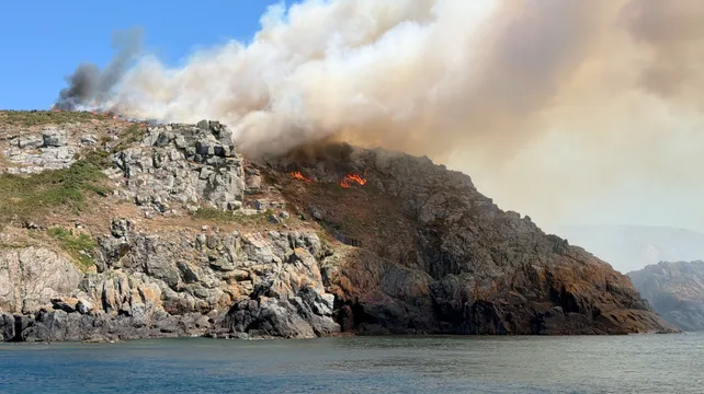 Crews tackling ‘biggest ever’ fire on Sark cliffs