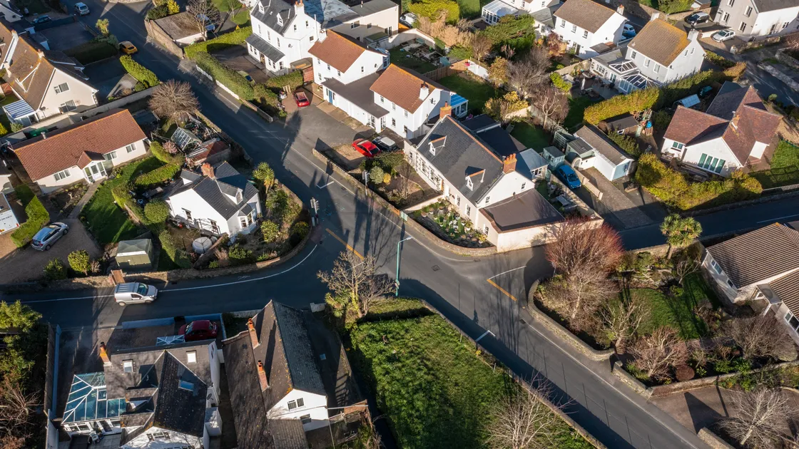 The junction between Route Militaire, Saltpans Road and Les Sauvagees in St Sampson's. It is proposed in the Better Transport Plan that Les Sauvagees become one-way eastbound. (Picture by Peter Frankland, 33375827)