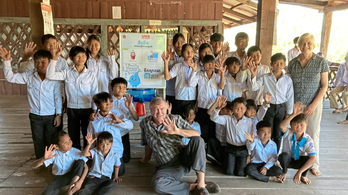 Claudine and Nick Paluch at Dor Touch School in Mondulkiri Province in north-east Cambodia.