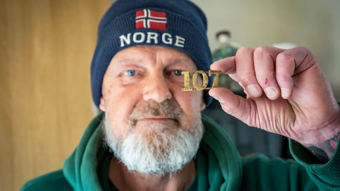 Matthew Kneebone has found a rare military shoulder badge on the beach using his metal detector. It is thought to be a part of the 107 regiment (known as Bengal light Infantry) They were only in Guernsey for one year, between 1879-80. (Picture by Sophie Rabey, 29372586)
